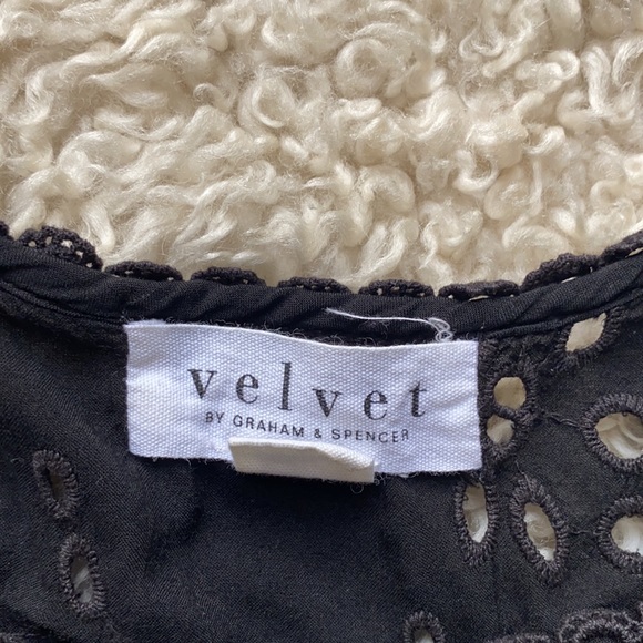 Velvet by Graham & Spencer Eyelet Peplum Top - Picture 3 of 9